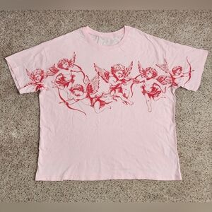 Pink Angel Love Graphic Women's Tee